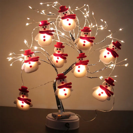 LED Snowman Christmas Tree Garland String Lights