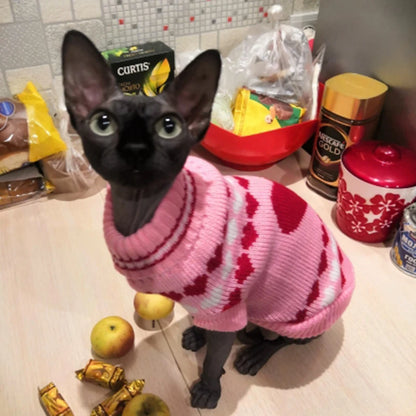 Christmas Cat Sweater Winter Warm Pet Costume for Cats Kedi katten Sphynx Clothing Mascotas Clothes for Dog Animals ropa de gato
