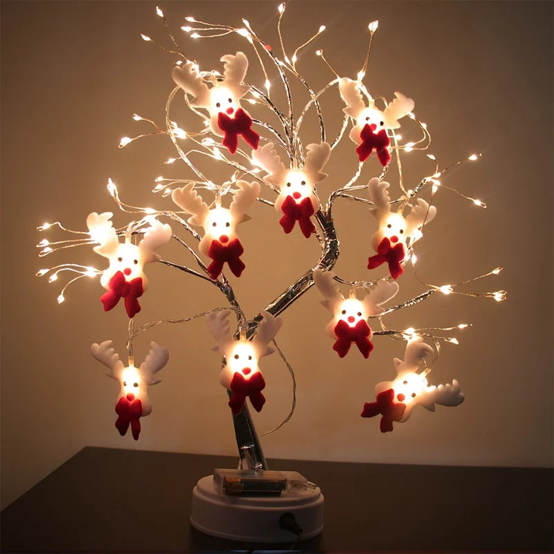LED Snowman Christmas Tree Garland String Lights