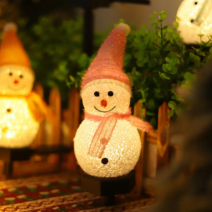 Create Cheer with Snowmen Lamps to Light-Up Your Lawn - LED Solar-Powered, Waterproof Winter Christmas Outdoor Garden Decor
