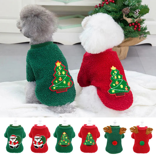 Warm Christmas Dog Clothes Soft Puppy Cat Halloween Costume Pet New Year Winter Coat Outfit Costumes for Small Dogs Chihuhua