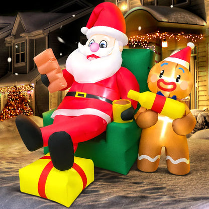 Inflatable Santa & Polar Bear Christmas Arch with LED Lights