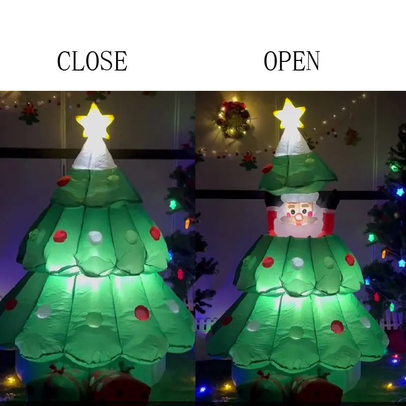 6 Ft Inflatable Christmas Tree with Santa Claus, Presents and LED Lights - Festive Outdoor Decoration for Joyful Holidays