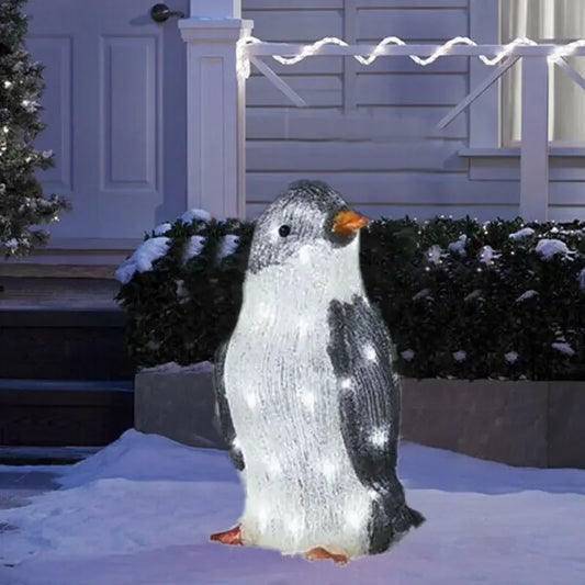 2023 christmas Penguin Acrylic 50 LED Lamp garden decoration Light Stake Xmas Decor 2023 New Year's Eve Party Yard Decor New