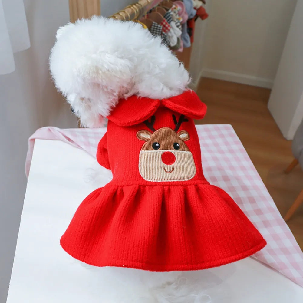 Christmas Dog Clothes Moose Hoodie Costume Dog Dress Costume for New Year Holiday Pet Clothing for Small Medium Dogs Chihuahua