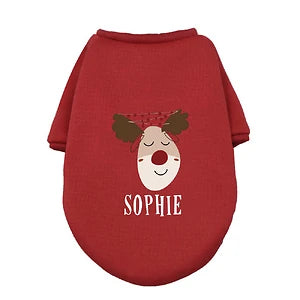 Personalised Pet Dog Christmas Clothes Deer with Name Dogs Winter Warm Hoodies French Bulldog for Puppy Medium Dog Clothing Gift