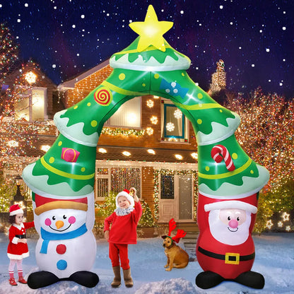 Inflatable Santa & Polar Bear Christmas Arch with LED Lights