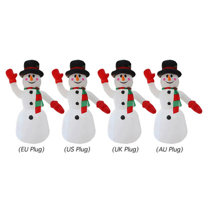 2.4m Christmas Snowman Inflatable Model LED Light Red Glove Xmas Stake Props Toys Household Accessories Holiday Party Decor