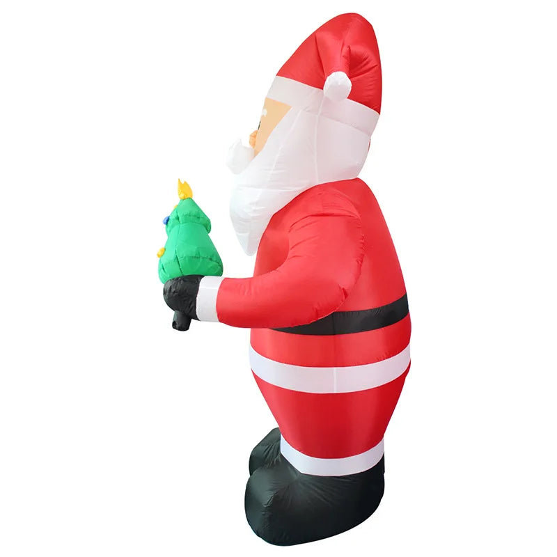 Santa Claus Illuminates Your Outdoors! LED Christmas Tree in Hand - Unwrap the Joy!
