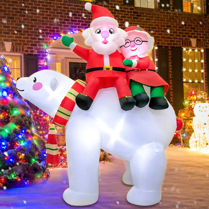 Christmas Tree Arch Snowman Santa Claus Polar Bear Home Outdoor Inflatable Decoration With LED Light Garden Party Decor Gifts
