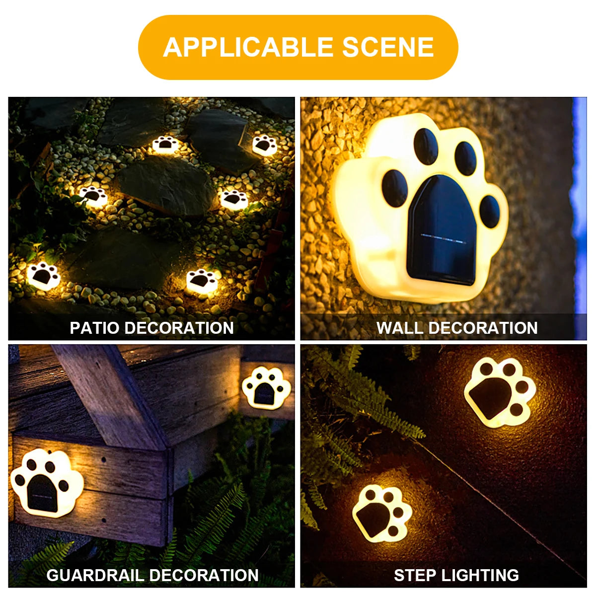 Bear Paw Solar LED Garden Night Lights are an Outdoor Christmas Delight