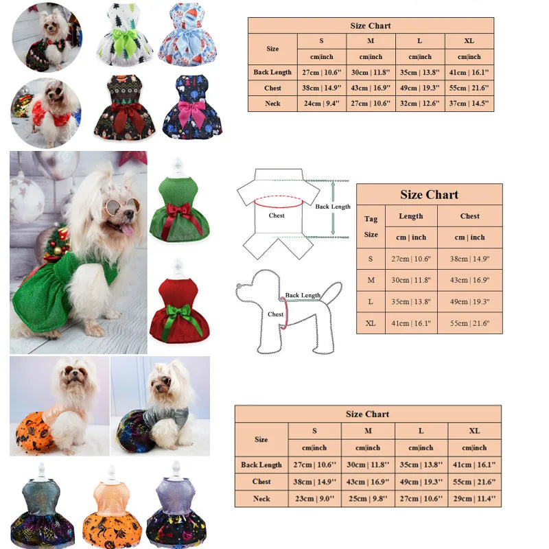 Christmas Dress Dog Pet Clothing Vest For Dogs Clothes Cat Small Print Cute Thin Spring Summer Dog Accessories Yorkshire YZL