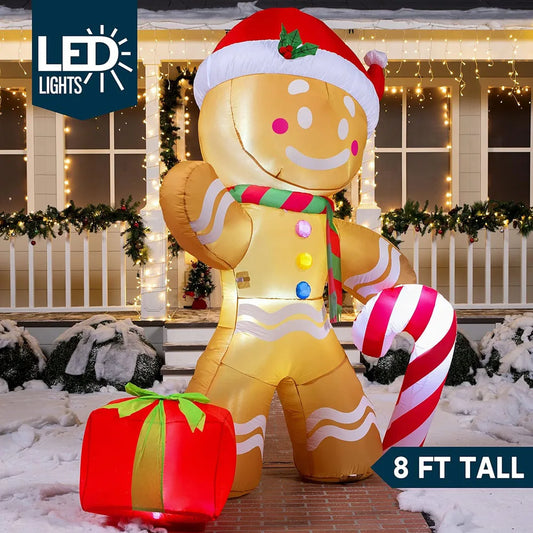 240cm LED Christmas Inflatable Snowman Model Illuminated Christmas Arch Inflatable Santa Claus Tree Courtyard Decoration