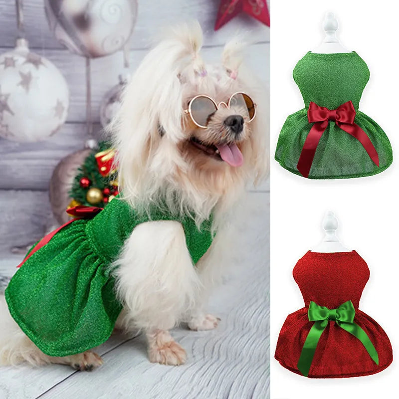 Christmas Dress Dog Pet Clothing Vest For Dogs Clothes Cat Small Print Cute Thin Spring Summer Dog Accessories Yorkshire YZL
