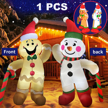 Gingerbread Man, Santa Claus, and Snowman - LED Lights for a Merry Christmas Party!