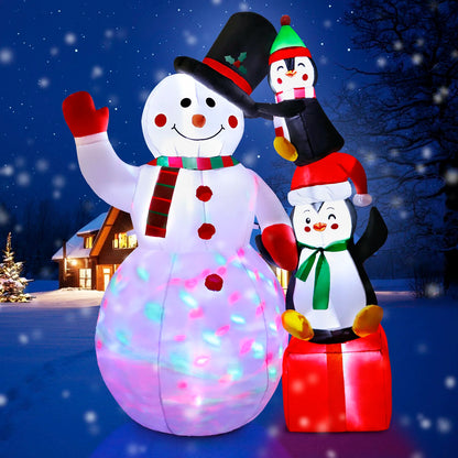 6-Foot LED-Lit Snowman Penguin Christmas Holiday Inflatable