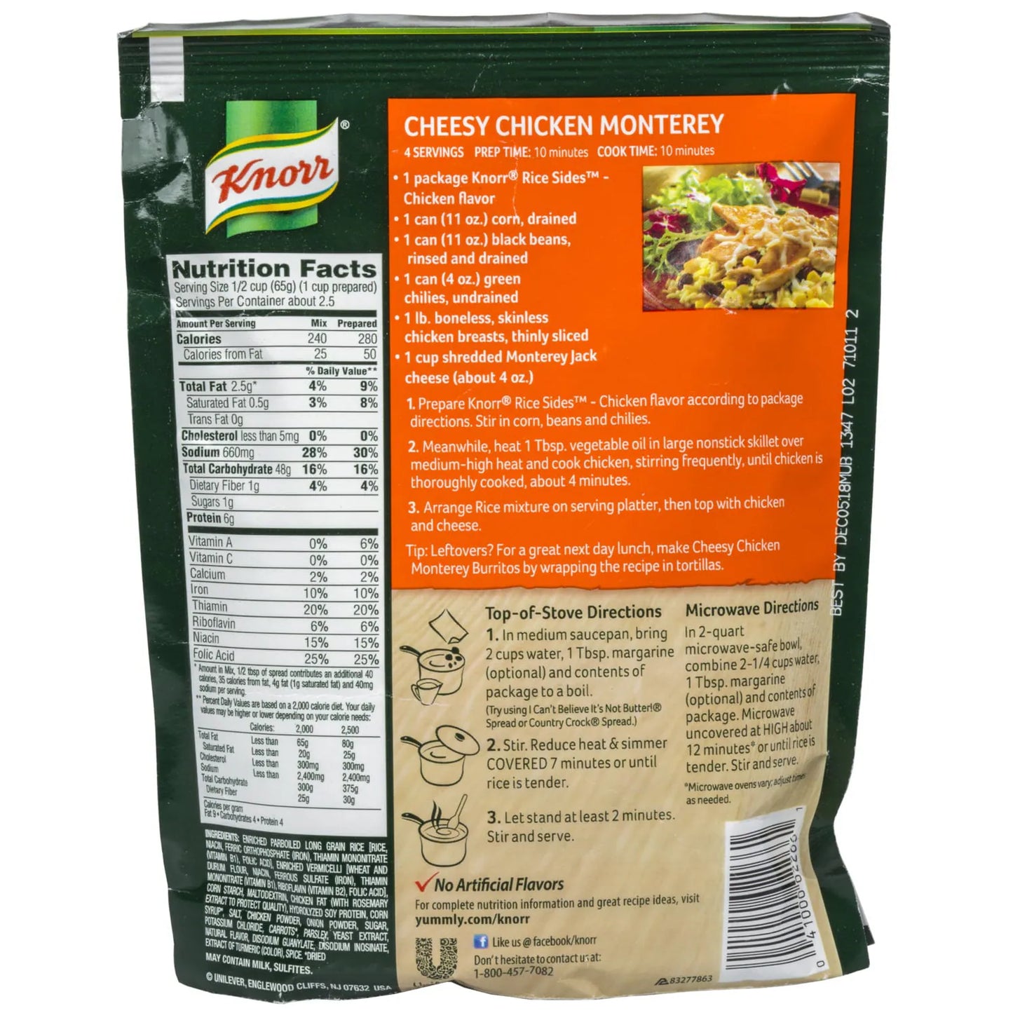 Knorr Chicken Flavored Rice Sides, 5.6 oz. Packs